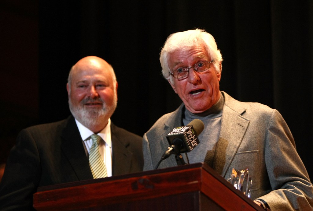 Director Rob Reiner and actor Dick Van Dyke at the 2008 Backlot Film Festival Tribute to Carl Reiner.