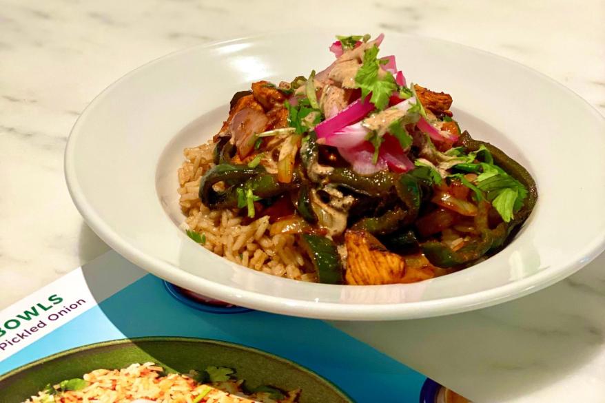 A plate of food on a table