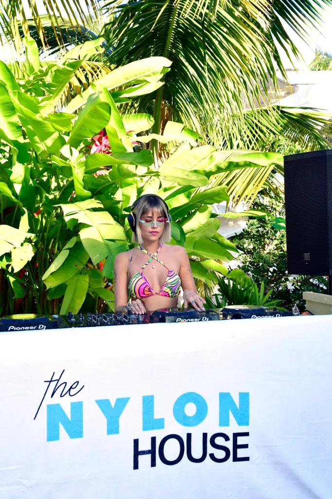 DJ Layla Benitez performing at The NYLON House event.
