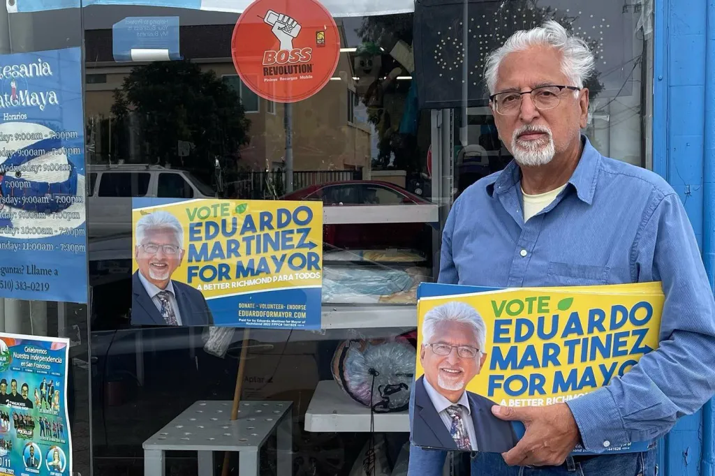 Eduardo Martinez, Mayor of Richmond, CA, holding 