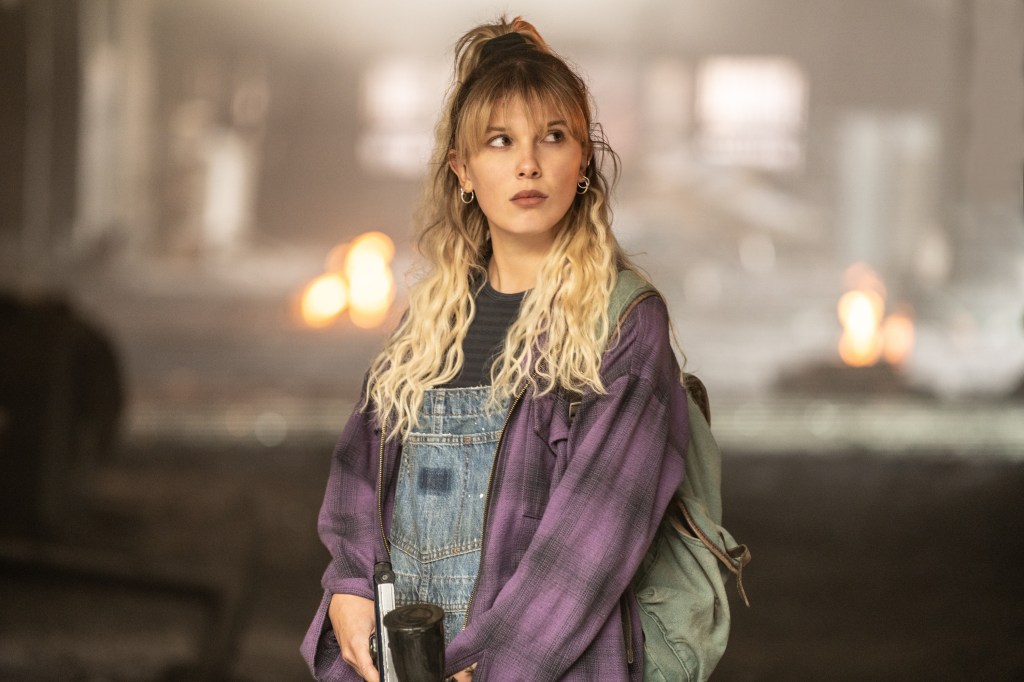 Millie Bobby Brown as Michelle in The Electric State.