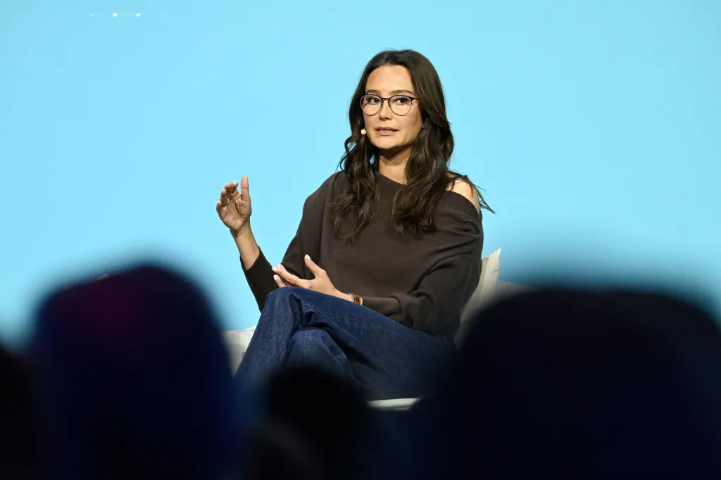 Emma Heming Willis speaking onstage during the End Well Project 2025 Conference.