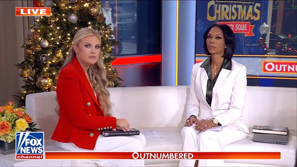 Erika Kirk and another woman on the set of