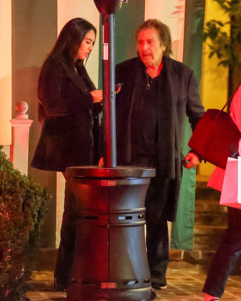 Al Pacino and Noor Alfallah at San Vicente Bungalows.