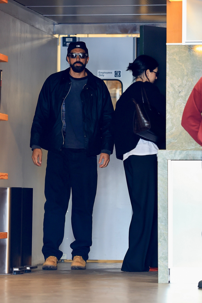 Kendall Jenner and Ben Gorham leaving a café.