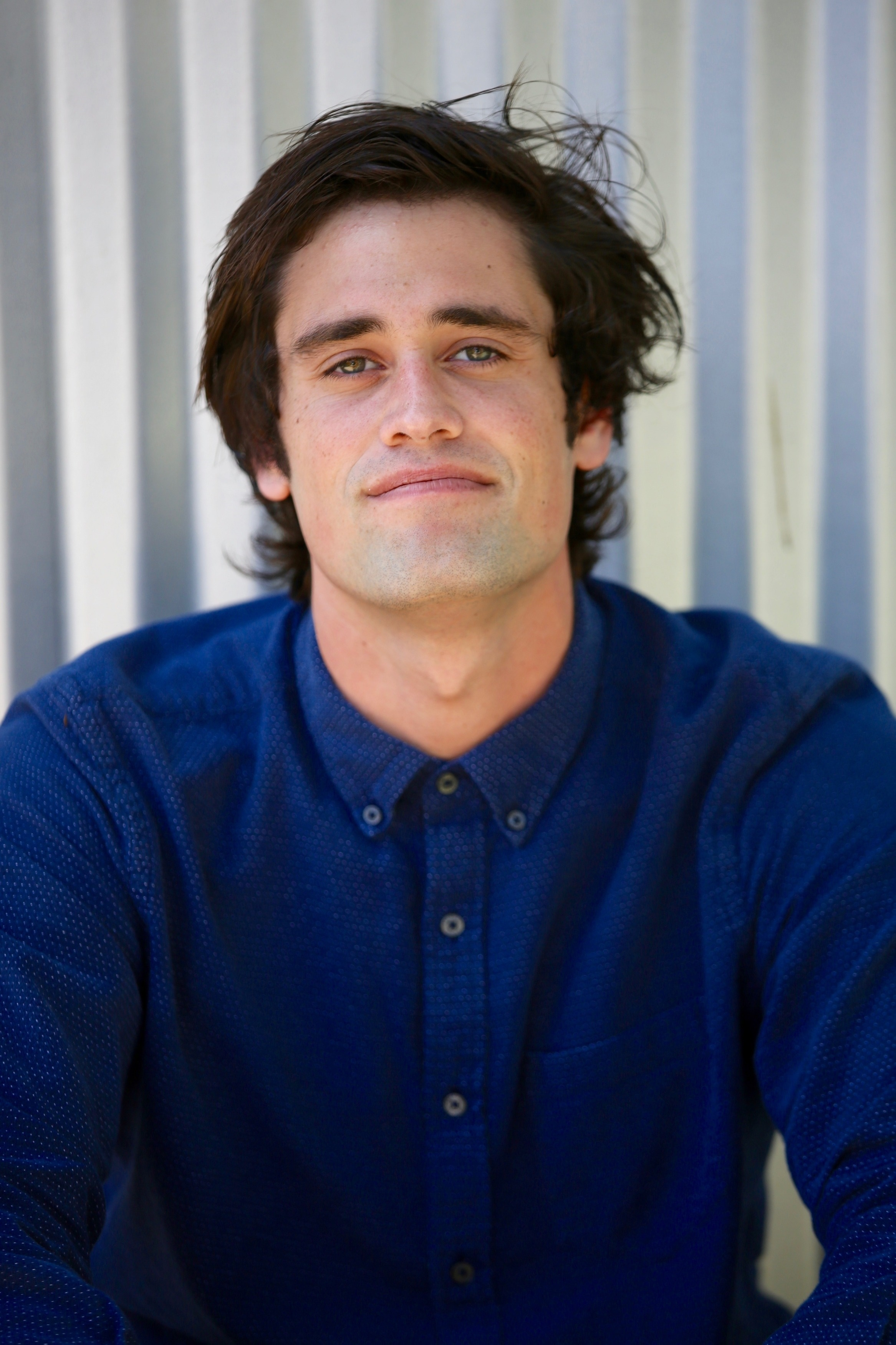 Nick Reiner in a portrait photoshoot session while promoting the movie