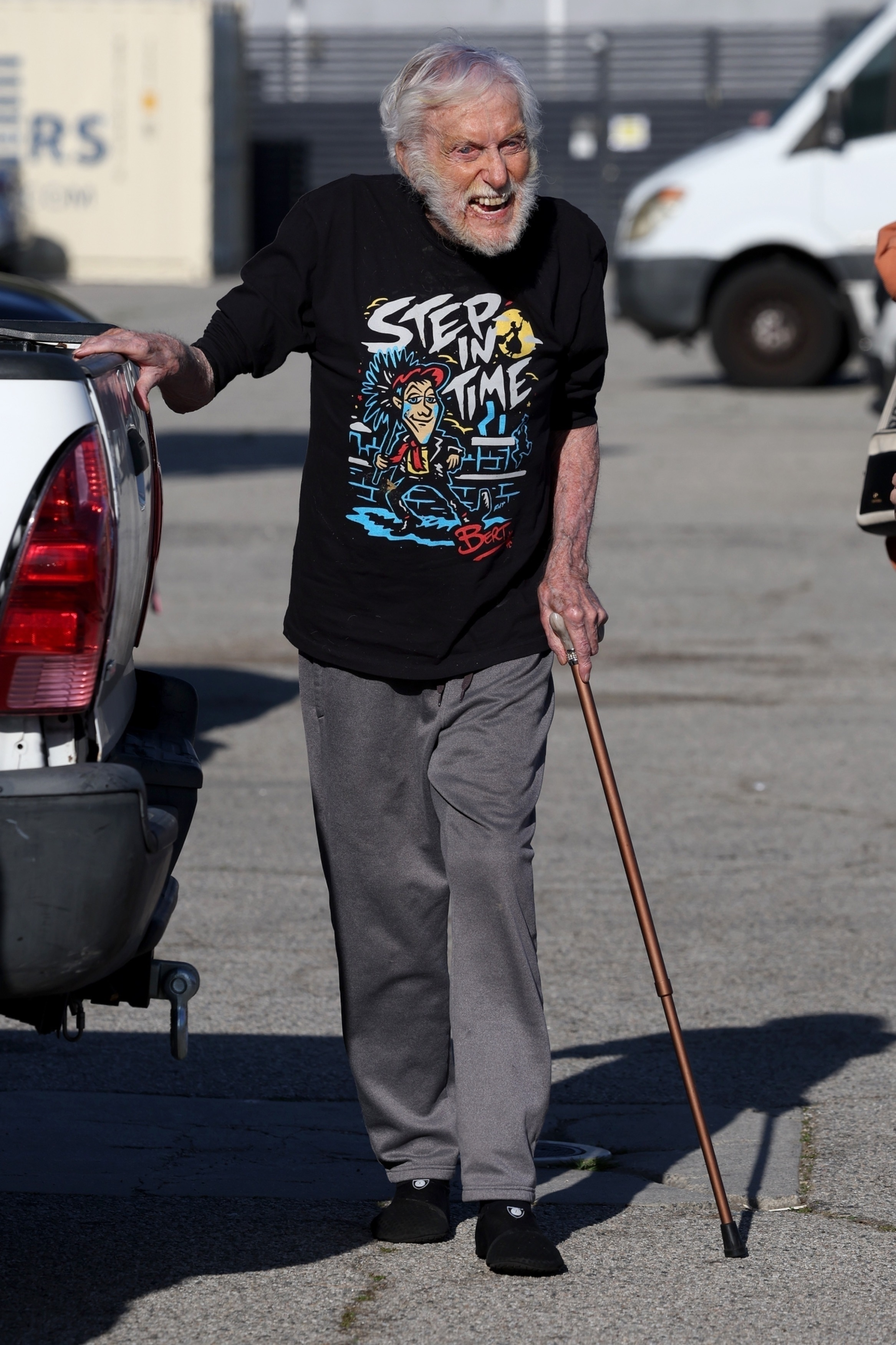 Dick Van Dyke wearing a black 