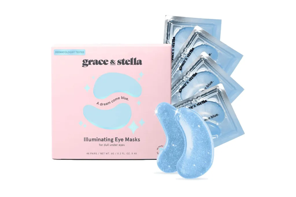 A box of blue eye masks
