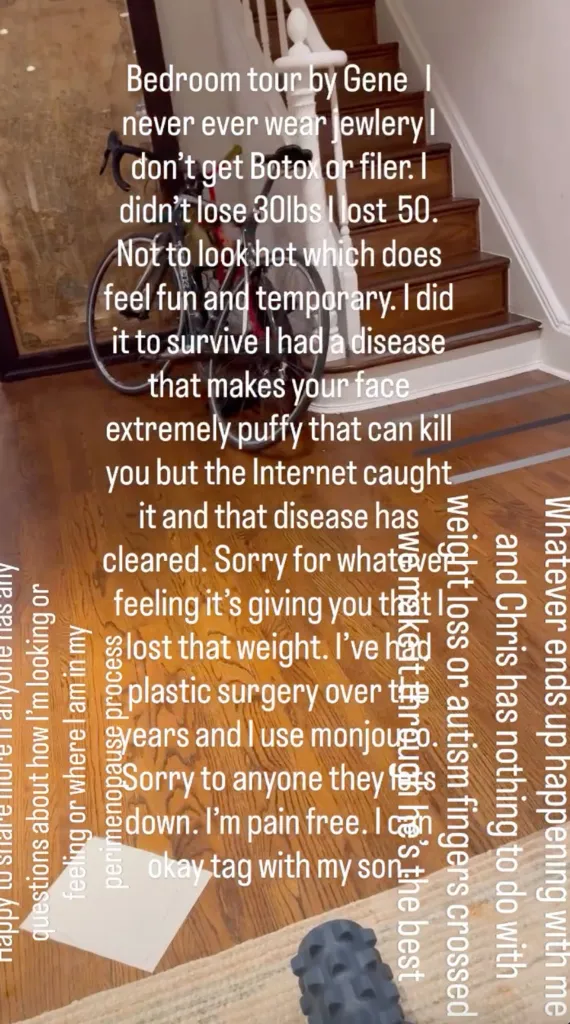 Image showing white text over a blurred background of a bicycle against a wooden staircase, with text on the right and left sides rotated vertically.