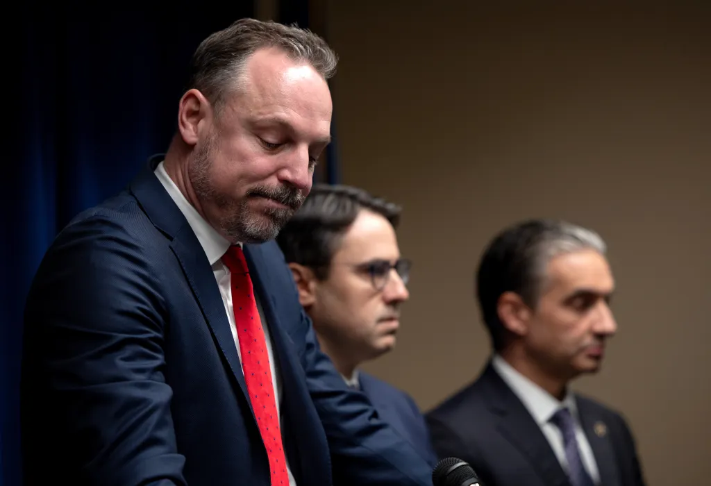 First Assistant US Attorney Joseph Thompson speaks during a news conference on the alleged fraud in Minnesota on Dec. 18, 2025.