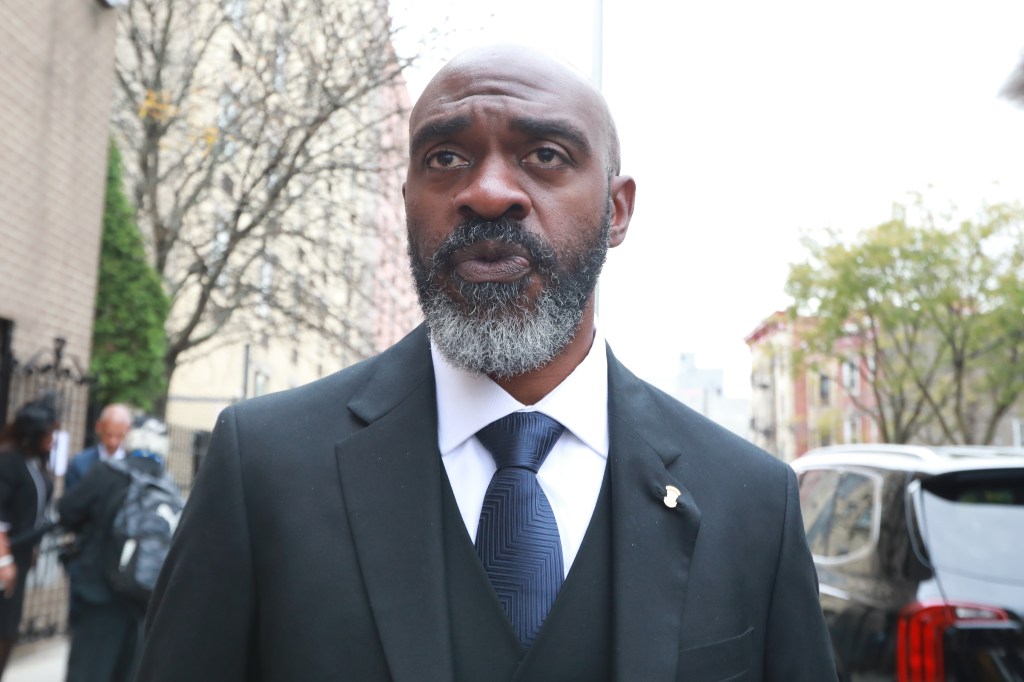 Michael Blake, a former mayoral candidate, at Union Grove Missionary Baptist Church.