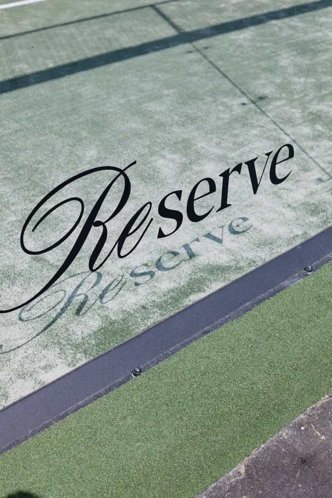 Padel court with the word 