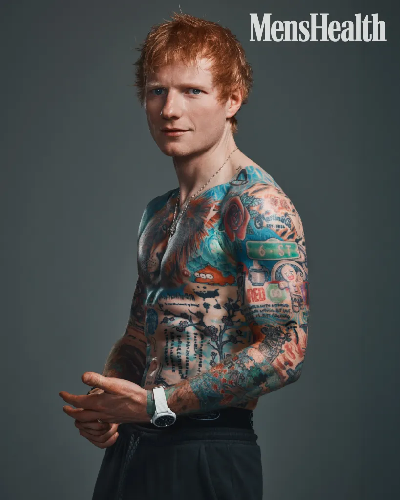 Ed Sheeran shirtless for Men's Health UK