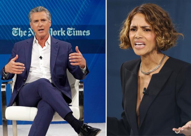Gavin Newsom cowers to Halle Berry’s jab over ‘devaluing’ women at NYT summit: ‘Just connected with her manager’