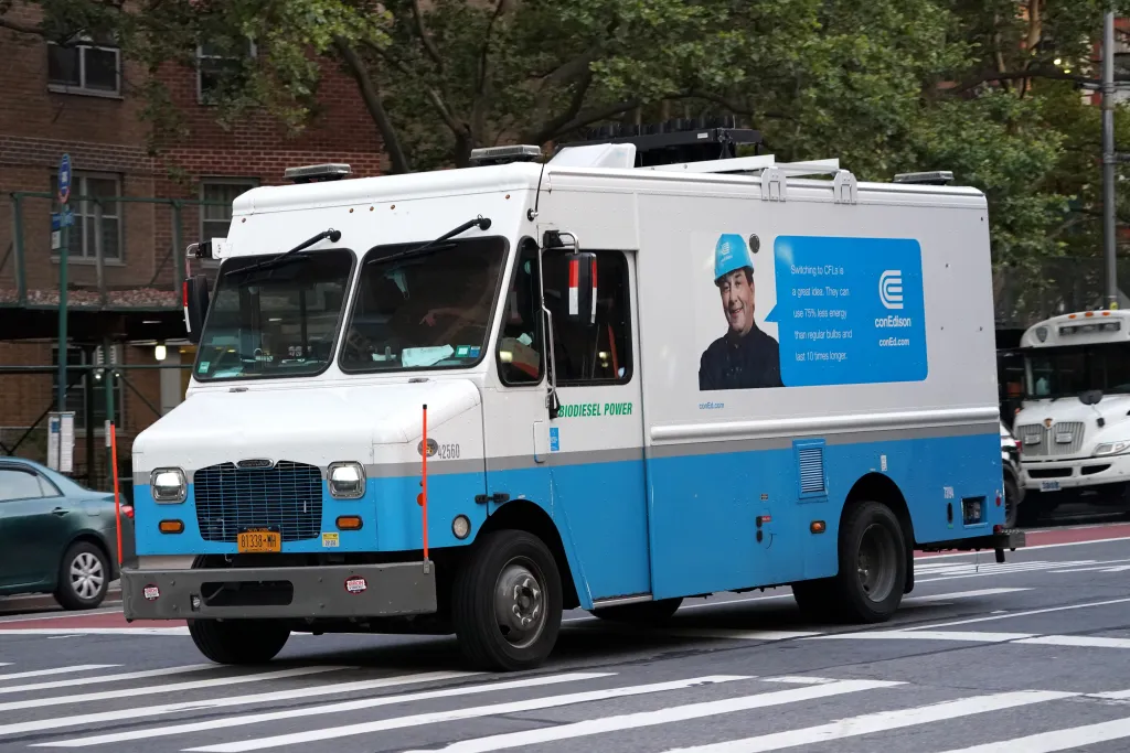 A Con Edison truck in New York with 