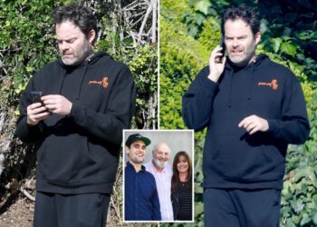 Bill Hader anxiously paces, makes tense phone call after news of party tiff with Nick Reiner