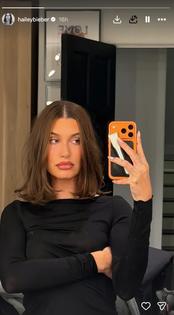 Hailey Bieber with a supermodel-inspired bob.