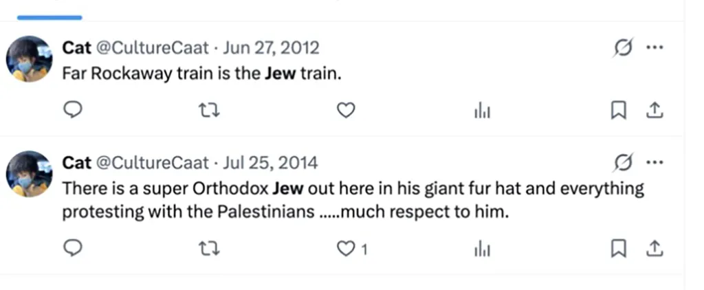 Screenshot of two tweets by @CultureCaat. The first tweet says