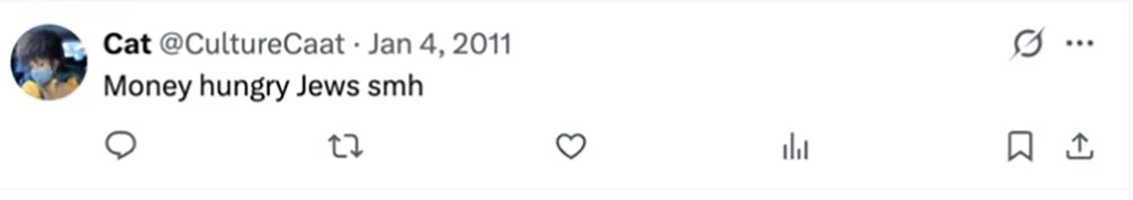 Screenshot of a Twitter post by user @CultureCaat saying