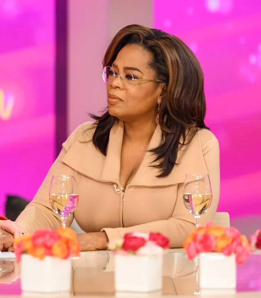 Oprah Winfrey on a talk show.