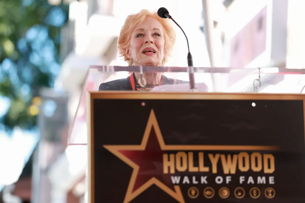 Holland Taylor speaking at the Hollywood Walk of Fame Star Ceremony.