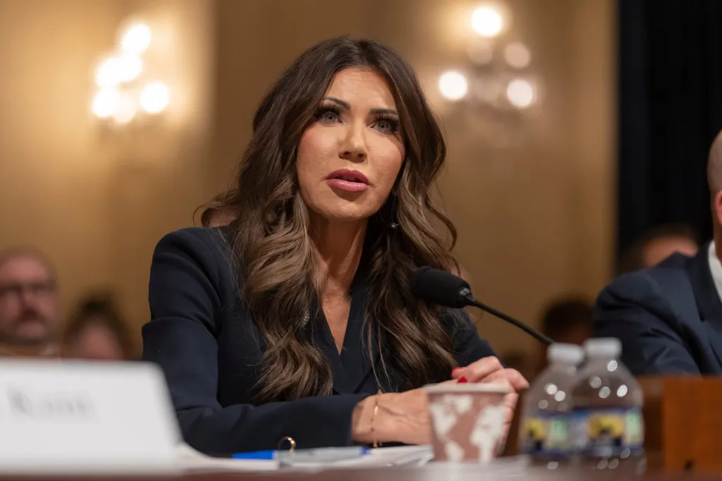 Kristi Noem appearing before the House Committee on Homeland Security.