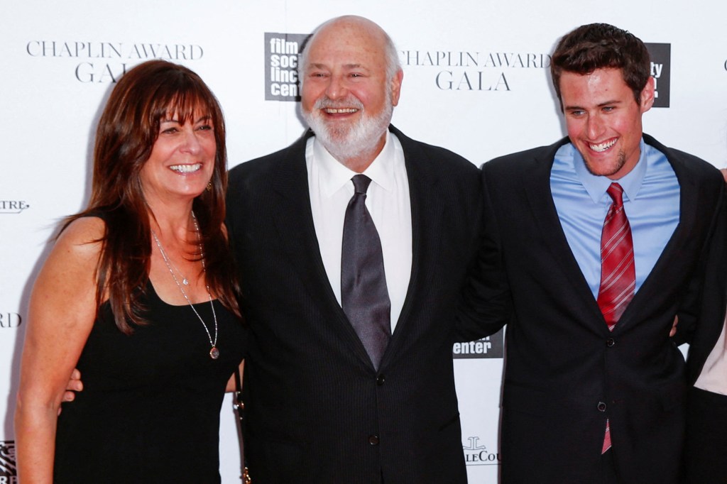 Rob Reiner, his wife Michele, and their son Nick at the 41st Annual Chaplin Award Gala.