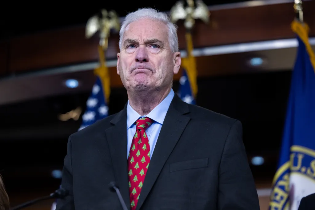 House Majority Whip Tom Emmer speaks at a press conference.