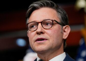 ‘I’m baited every day!’ Mike Johnson complains when asked about Trump’s racist remark