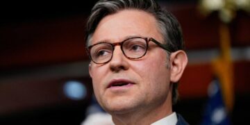 ‘I’m baited every day!’ Mike Johnson complains when asked about Trump’s racist remark