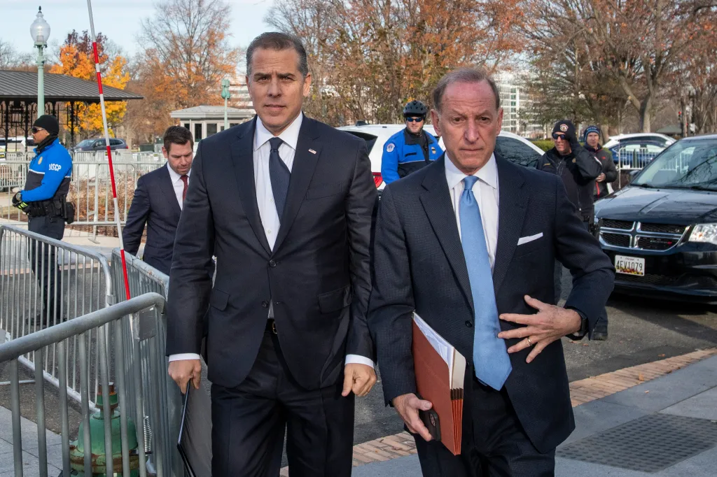 Hunter Biden arriving to offer remarks on the House GOP impeachment investigation.