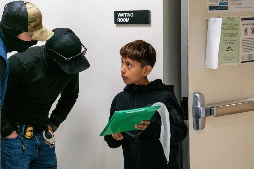 ICE officers and child