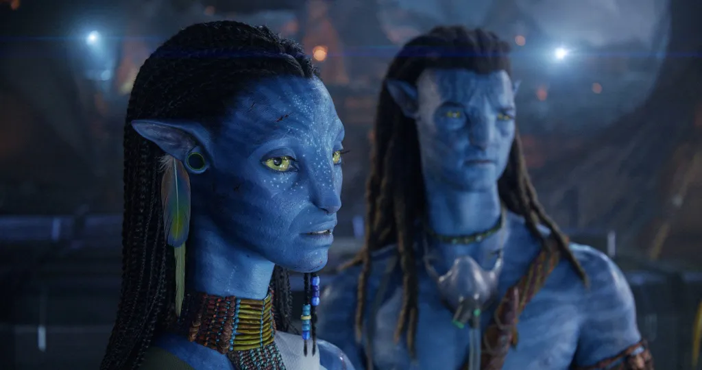 Neytiri (Zoe Saldana) and Jake Sully (Sam Worthington) in