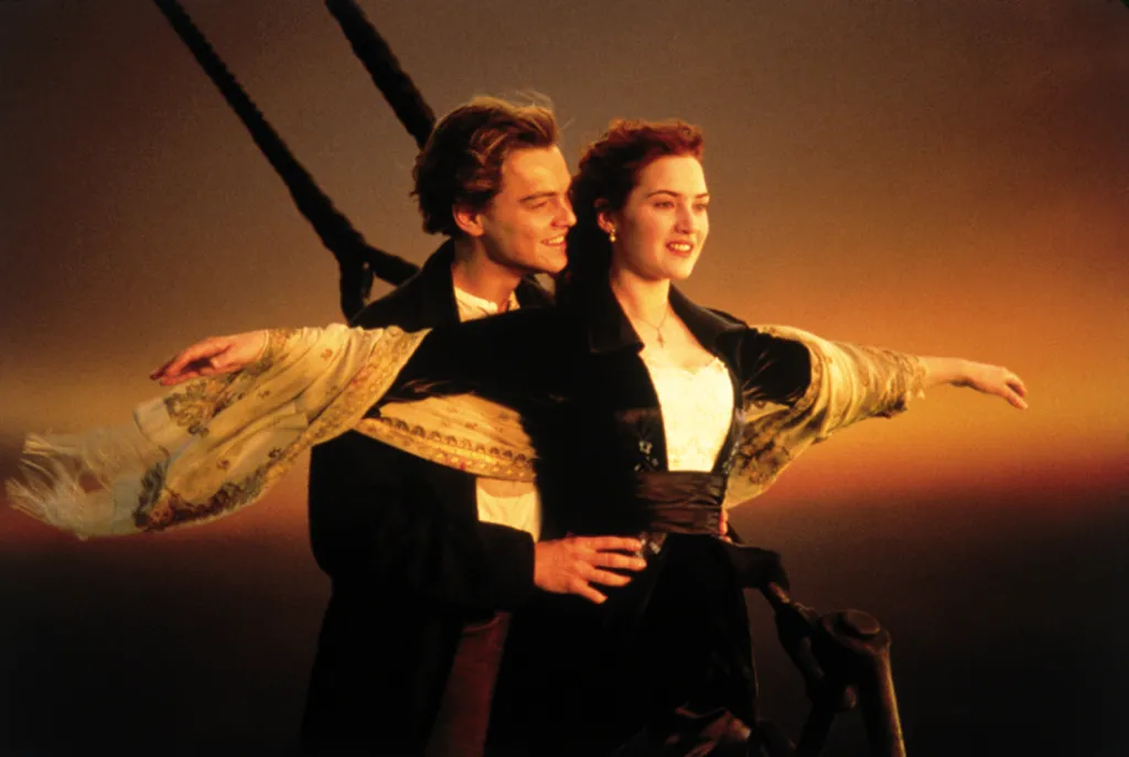 Kate Winslet and Leonardo DiCaprio in a scene from 