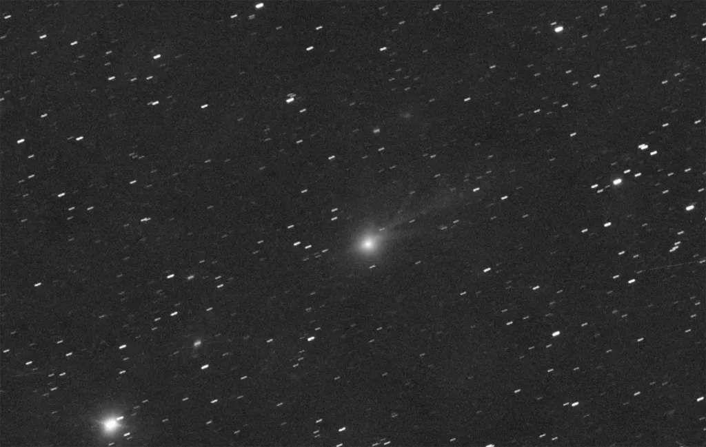 Object streaking across sky.