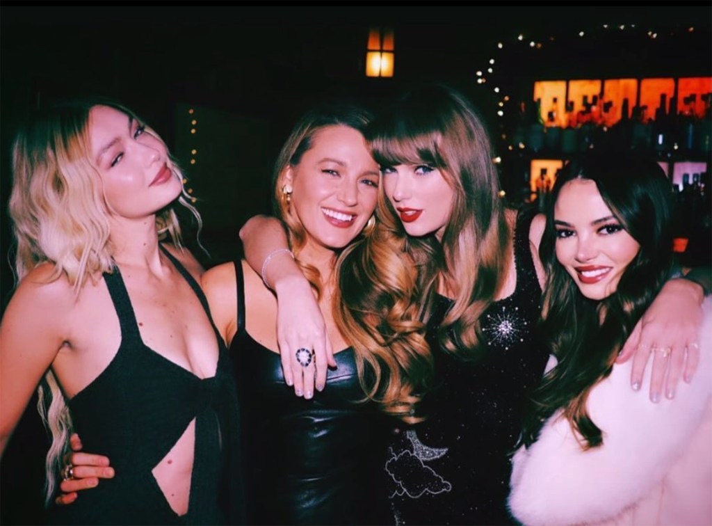 Gigi Hadid, Blake Lively, Taylor Swift, and Keleigh Sperry at Taylor Swift's 34th birthday party.