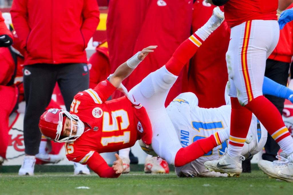 Patrick Mahomes at Sunday's Chiefs versus Chargers game
