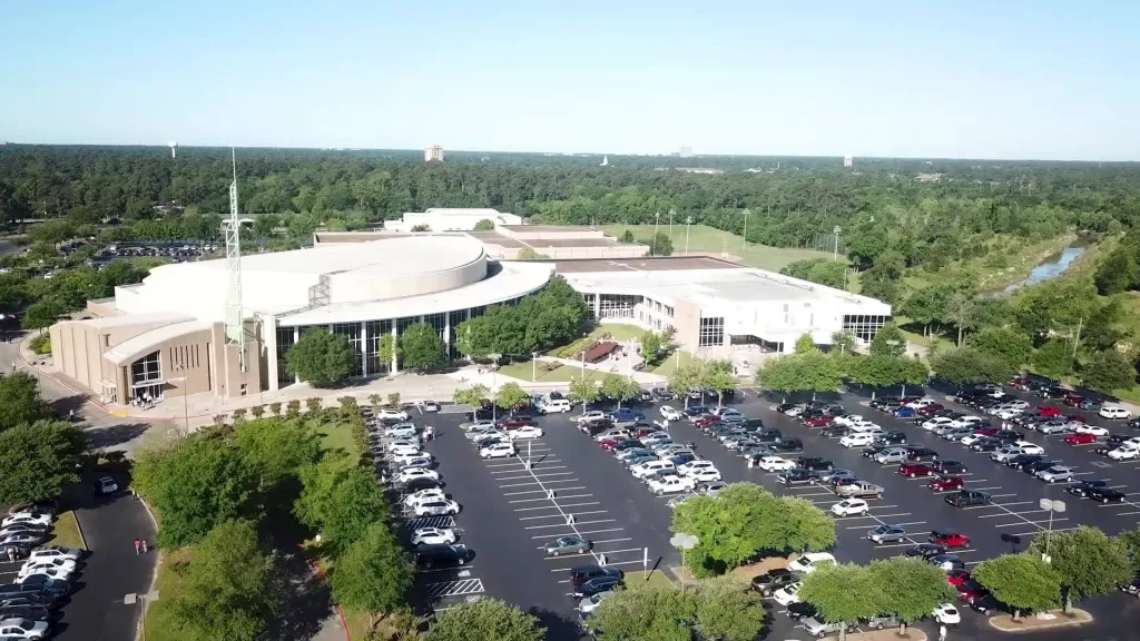 The shocking incident happened at the Champion Forest Baptist Church in Houston.