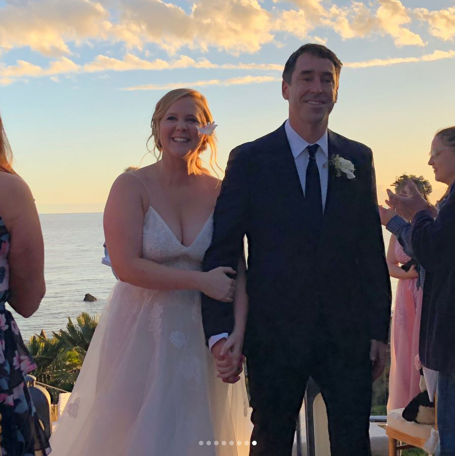 Amy Schumer and Chris Fischer at their wedding.