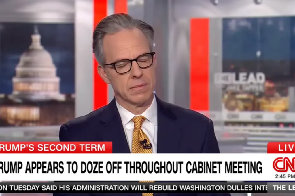 ‘Does that look like listening intently?’ Jake Tapper mocks Trump by pretending to nod off