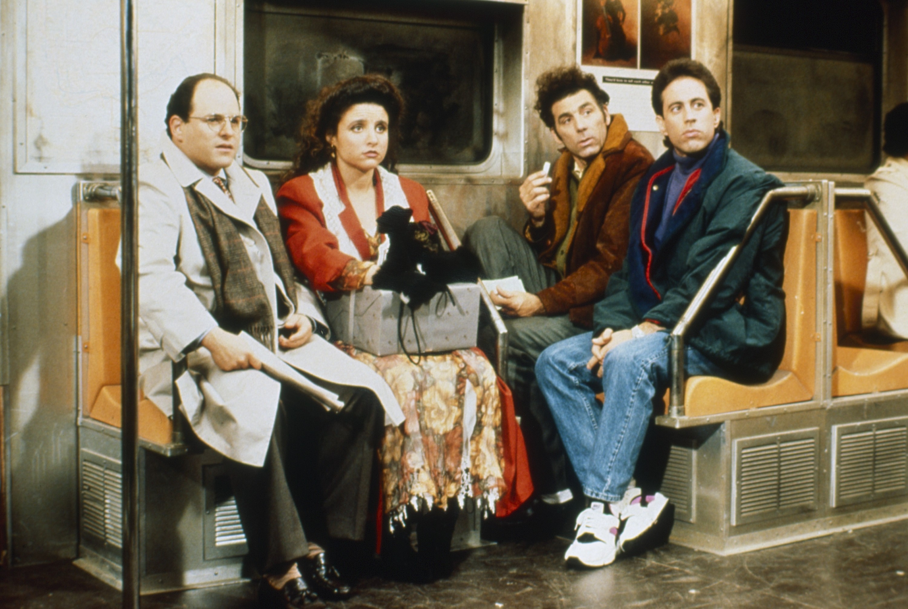 Jason Alexander, Julia Louis-Dreyfus, Michael Richards, Jerry Seinfeld in