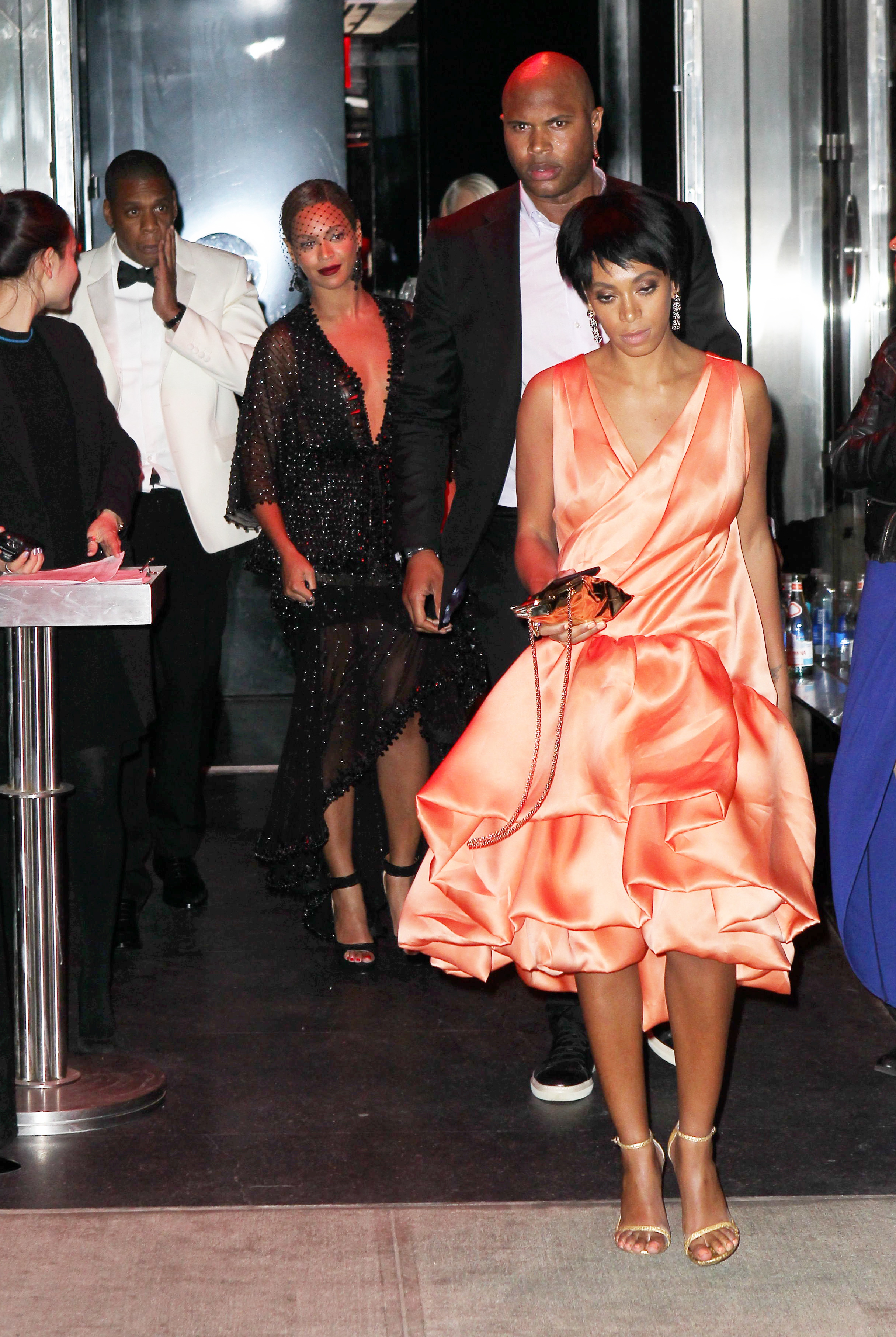 Beyoncé, Jay-Z and Solange at the Met Gala after-party.