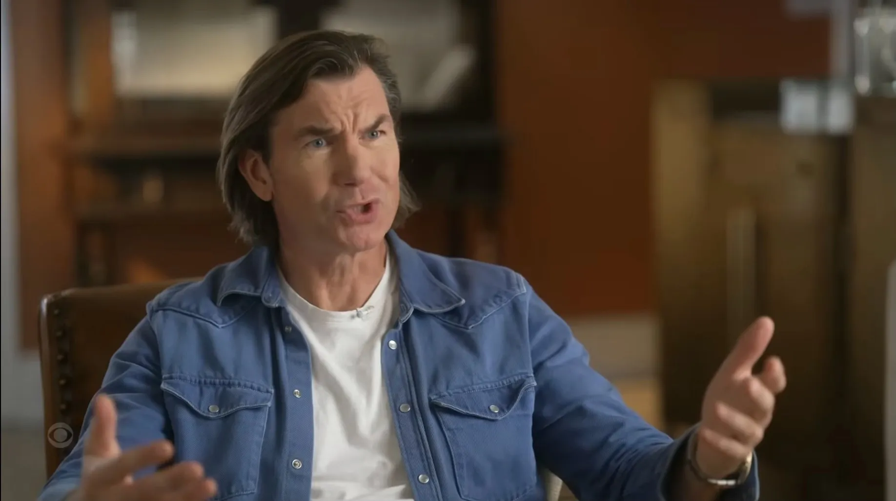 Jerry O'Connell crying during an emotional CBS News special.