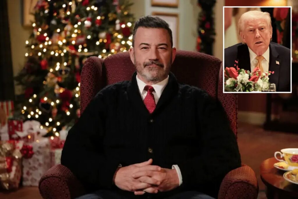 Jimmy Kimmel says ‘tyranny is booming’ as he renews attacks on Trump in UK Christmas address