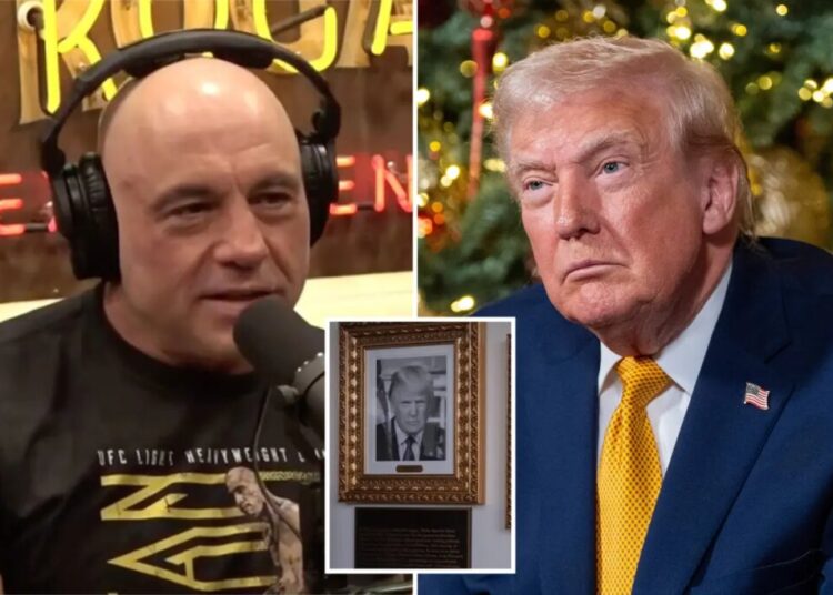 Joe Rogan mocks Trump’s ‘crazy’  Biden and Obama White House plaques