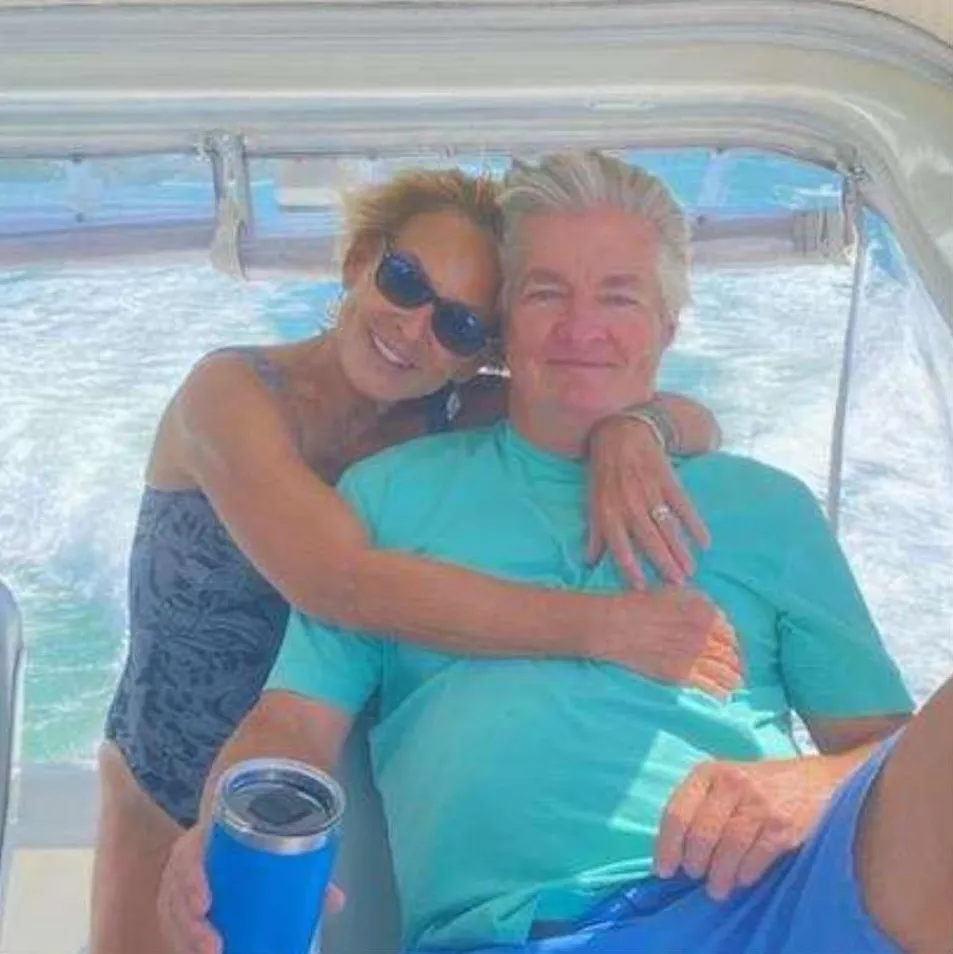 John Jay Hoff and Kathleen Ocorr Hoff in a boat.