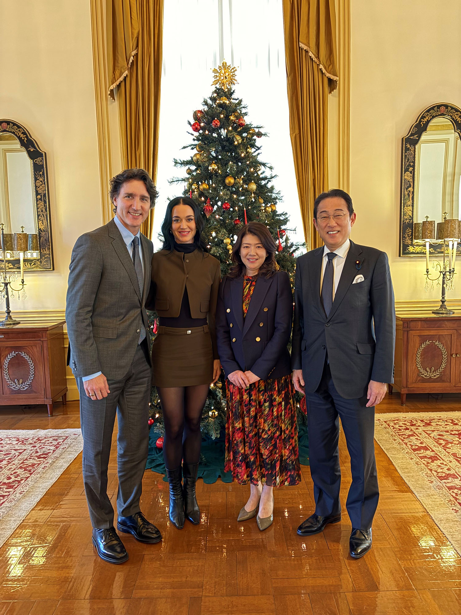 Katy Perry and Justin Trudeau on a double date with Japan's former prime minister Fumio Kishida and his wife Yuko Kishida.