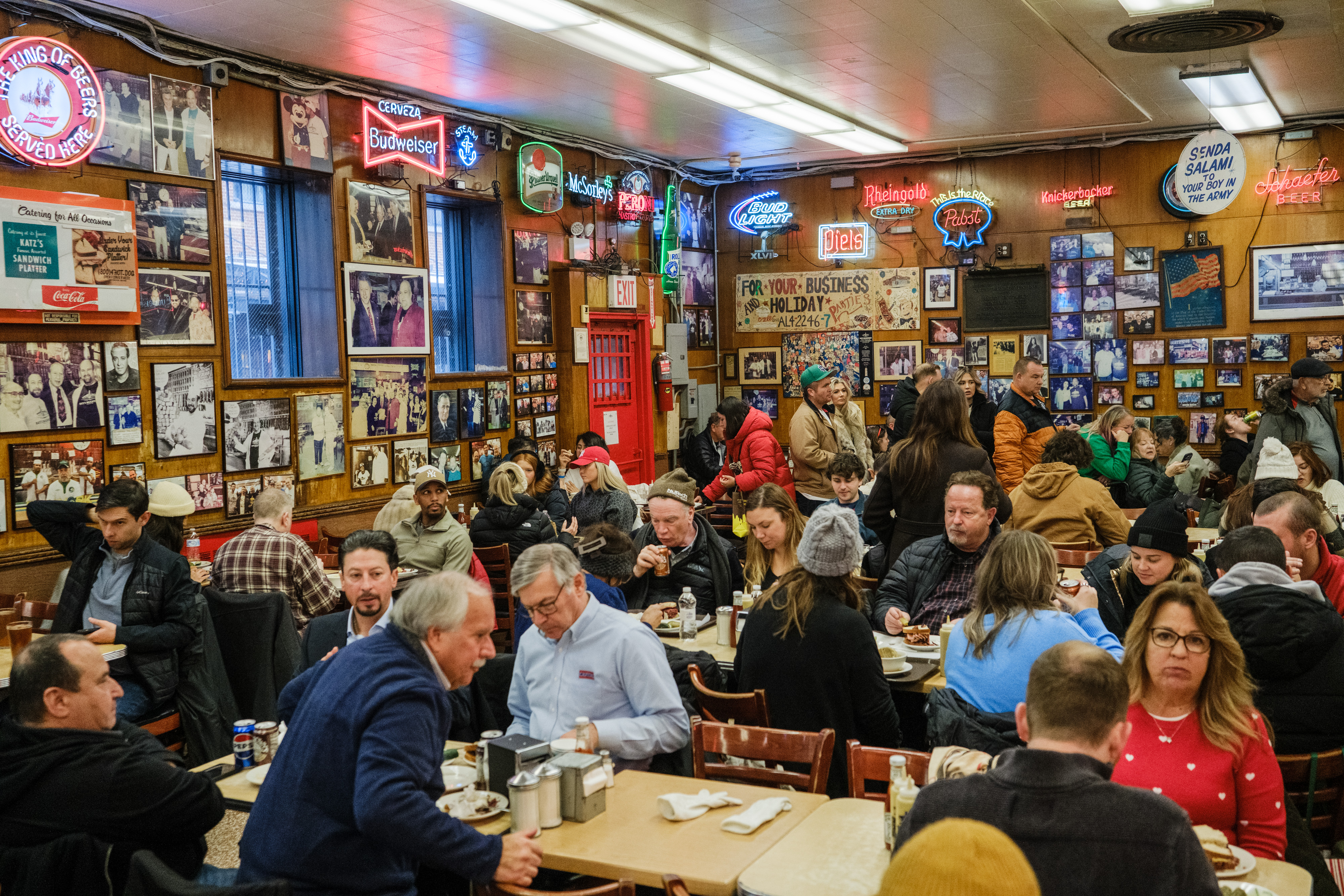 Customers at Katz's Deli