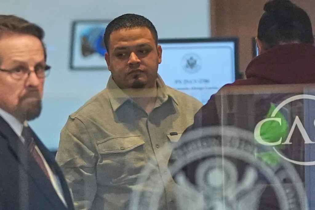 Kilmar Abrego Garcia attends a court hearing on Dec. 22, 2025.