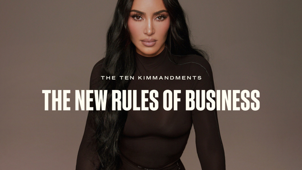 Kim Kardashian for Masterclass in business, with text